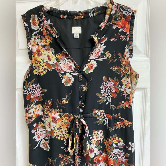 A new day Black Floral Sleeveless Dress - Picture 2 of 6